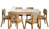 Mesa de Comedor Wind Línea Manhattan Vidrio - Blanco/Natural Mesa de Comedor Wind Línea Manhattan Vidrio - Blanco/Natural