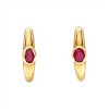 Caravanas Rubí Aro Oval de oro- Oro bajo - Rubí- CA8120 conpiedra