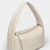 Cartera al hombro Nicky en cuero graneado Blanco