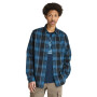Camisa Herringbone Flannel Check Hombre Black YD