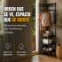 Mueble Perchero Esquinero Zapatera Hierro Colgador Ropa Rack Negro 1