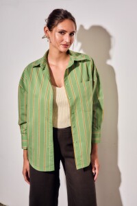 Camisa Rayada Verde