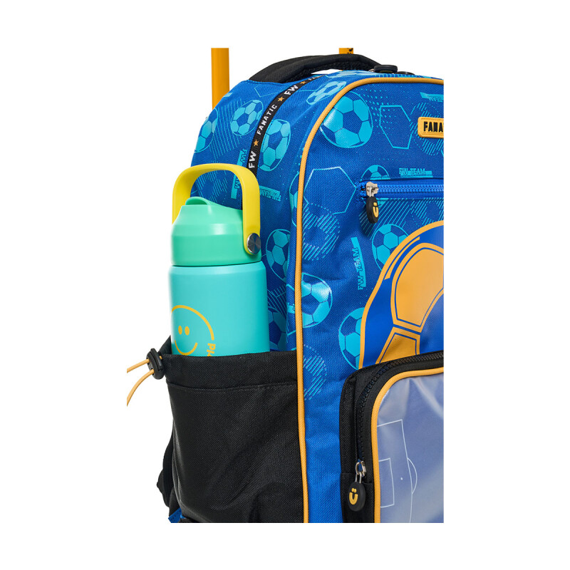 Mochila 46 cm Fun World con carro y lunchera Fanatic Azul