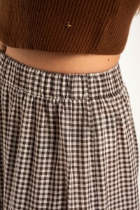 Falda Gingham Chocolate