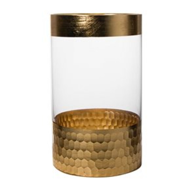 Florero de Vidrio Detalle en Dorado Florero de Vidrio Detalle en Dorado