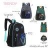 Mochila Trendy Escolar con porta botellas y llavero Gris