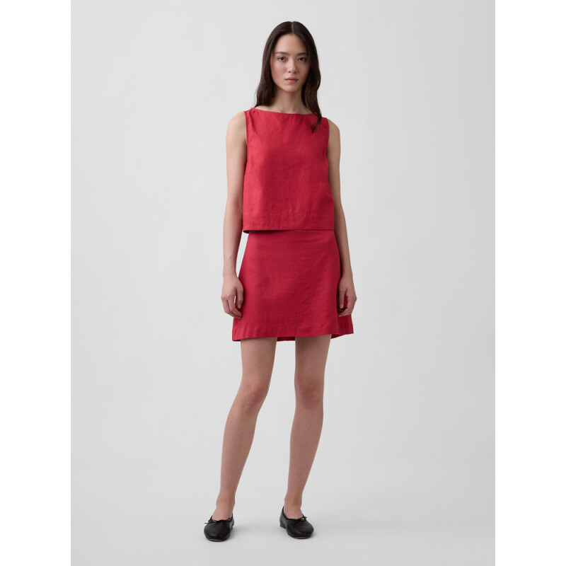 SL SHELL TOP - LINEN CHAKRA RED