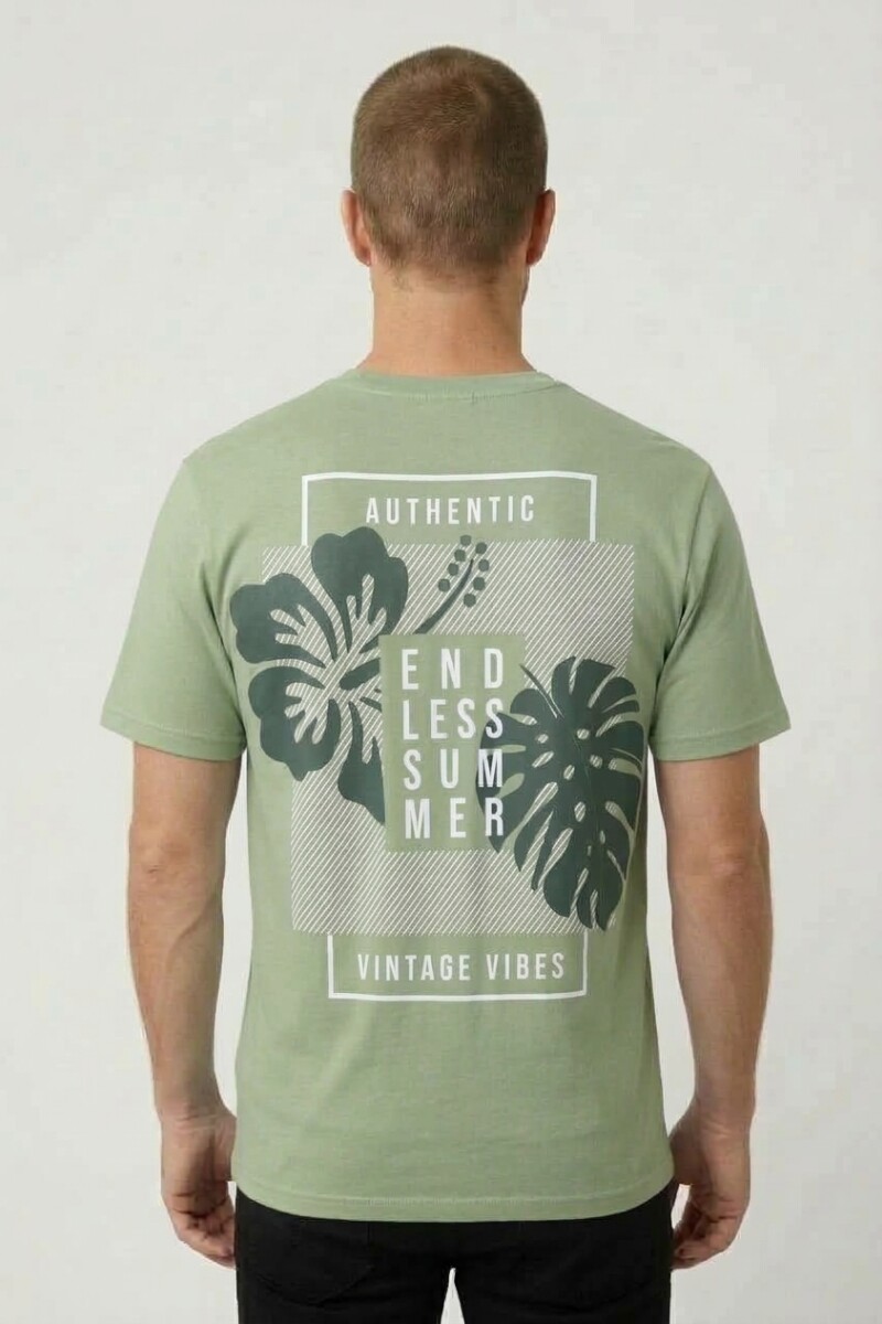 Remera m/c estampada Endless Summer VERDE