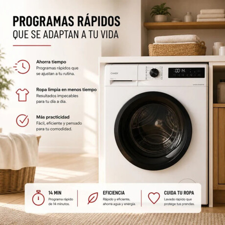 LAVASECARROPAS CANDY CARGA-FRONTAL BLANCO GWD474SB7 7/4KG