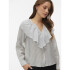 VMKAJA LS V-NECK FRILL SHIRT WVN Snow White-Amanda Black