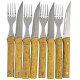Set 8 piezas Cuchillo 11cm Tenedor 10cm Acacia MADERA