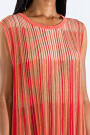STRIPED TEE KNIT DRESS Fucsia