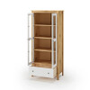 Cristalero 2 Puertas 1 Cajón Material Natural - Mari Blanco