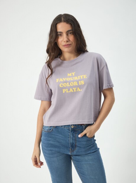 REMERA CROP MY FAVORITE LILA
