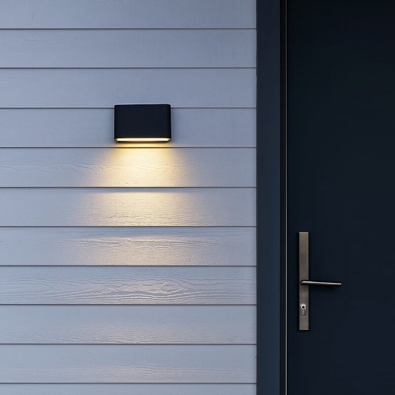 ARTEFACTO UNIDIRECCIONAL OVAL Aplique LED Unidireccional Exterior Graz Small Oval Negro 3W IP65
