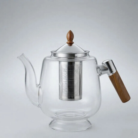 Tetera de Vidrio con Infusor de Acero Inoxidable y Mango de Madera - 1200 ML Tetera de Vidrio con Infusor de Acero Inoxidable y Mango de Madera - 1200 ML