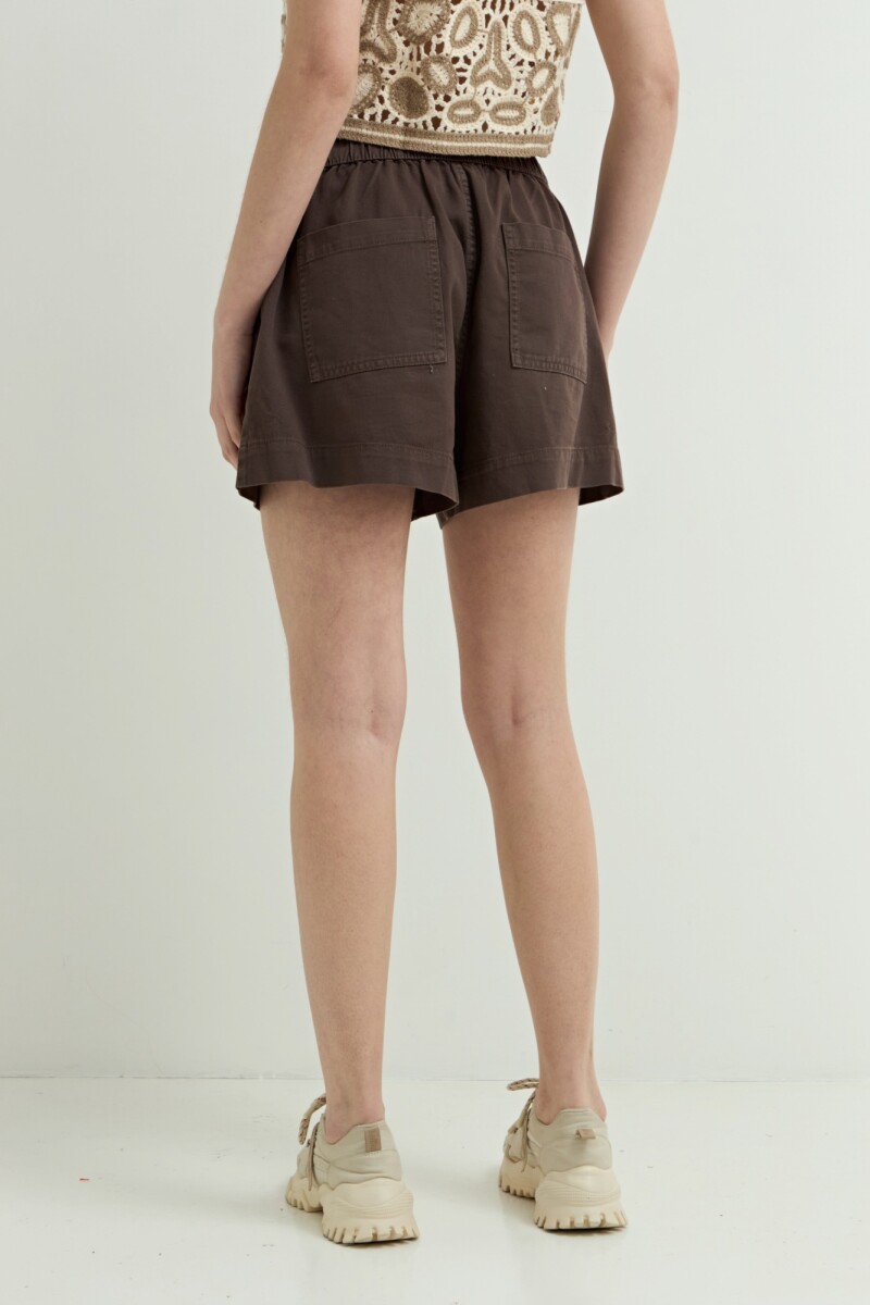 Short con cintura elastizada CHOCOLATE