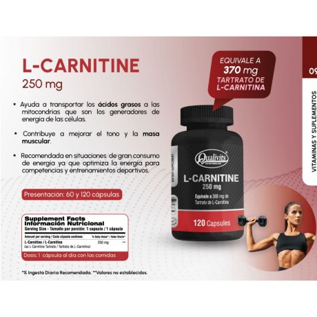 L-carnitine 250mg Qualivits 120caps