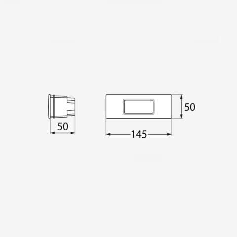 Luminaria de embutir rectangular negra 4W cálida IP55 FL0920