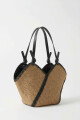 Bolso tejido combinado tostado