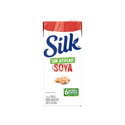 Leche Vegetal Silk Soja sin azúcar 946 ml Bebida Silk Soya Sin Azucar