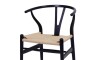 Silla Wishbone - Madera de Haya y Rattan natural Negro