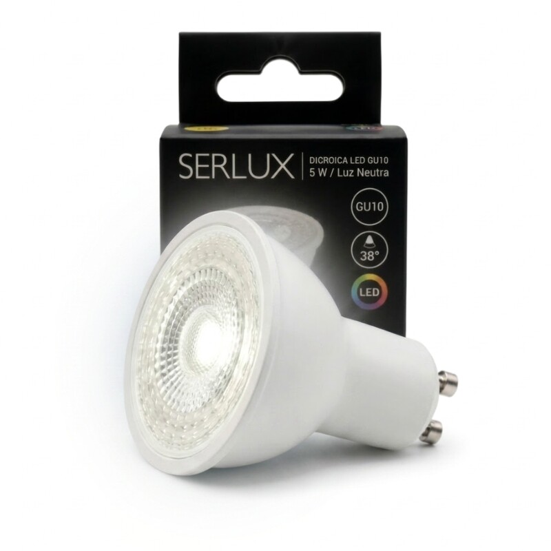 DICROICA LED GU10 5W 38º Lámpara Dicroica LED GU10 5W 38° 4000K Luz Neutra