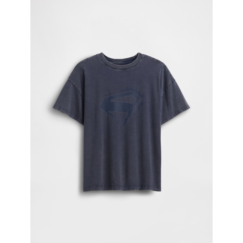 WB SS EXTRA RELAXED TUNIC TEE_SUPERGIRL TAPESTRY NAVY