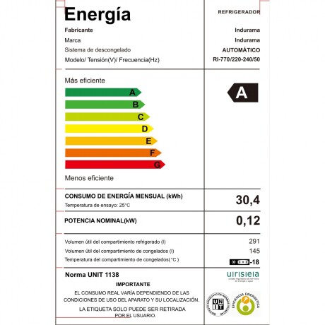 REFRIGERADOR INDURAMA 442-L GRIS RI770I INOX