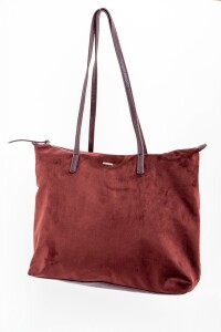 Travel Bag Gamuza Vegana Con Cierre Bordeaux