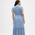 V-SS VNK RUCHED MAXI LIGHT BLUE FLORAL