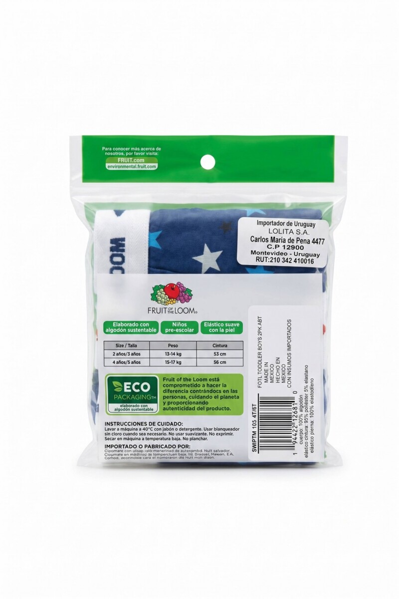 Pack x2 Slip para niño toddler MULTICOLOR