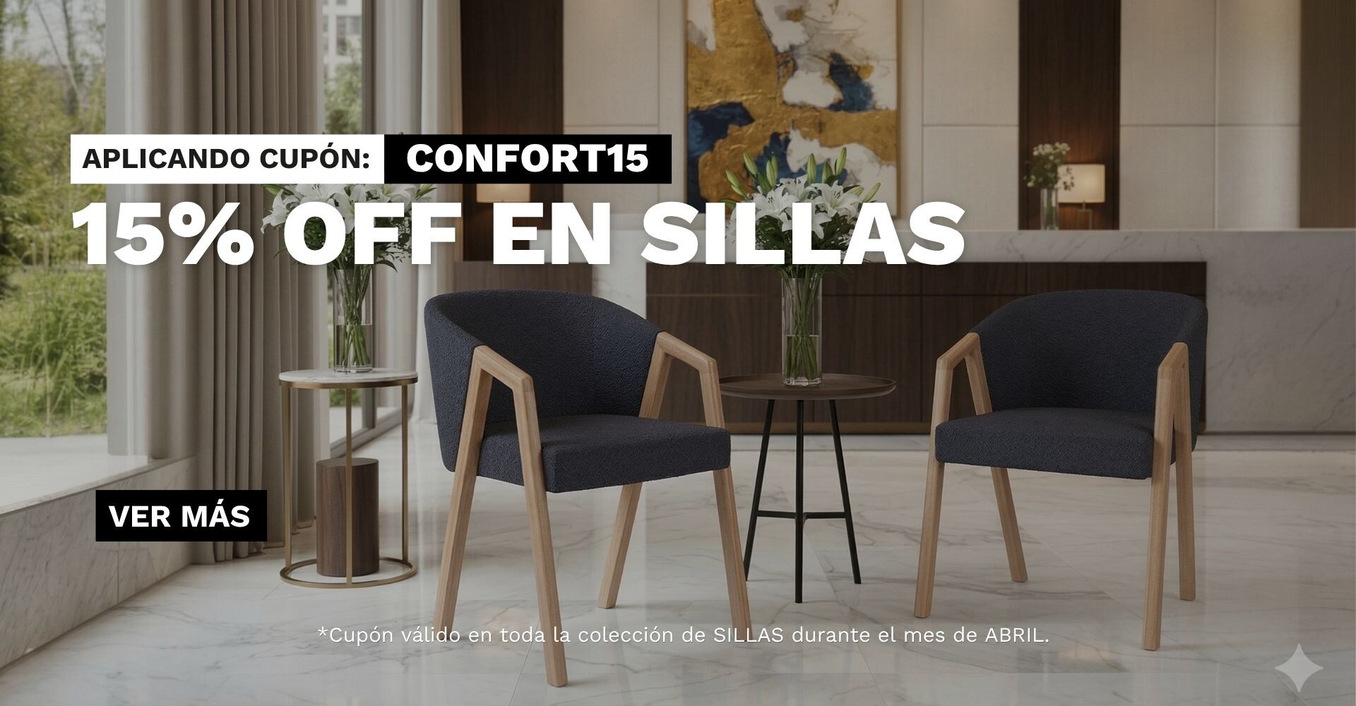 15% off aplicando el cupón: CONFORT15