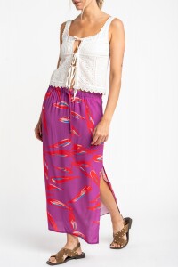Falda Print Fucsia