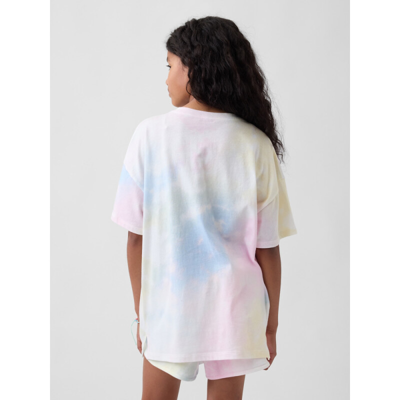 SS EXTRA RELAXED TUNIC TEE - TIE DYE COTTON CANDY