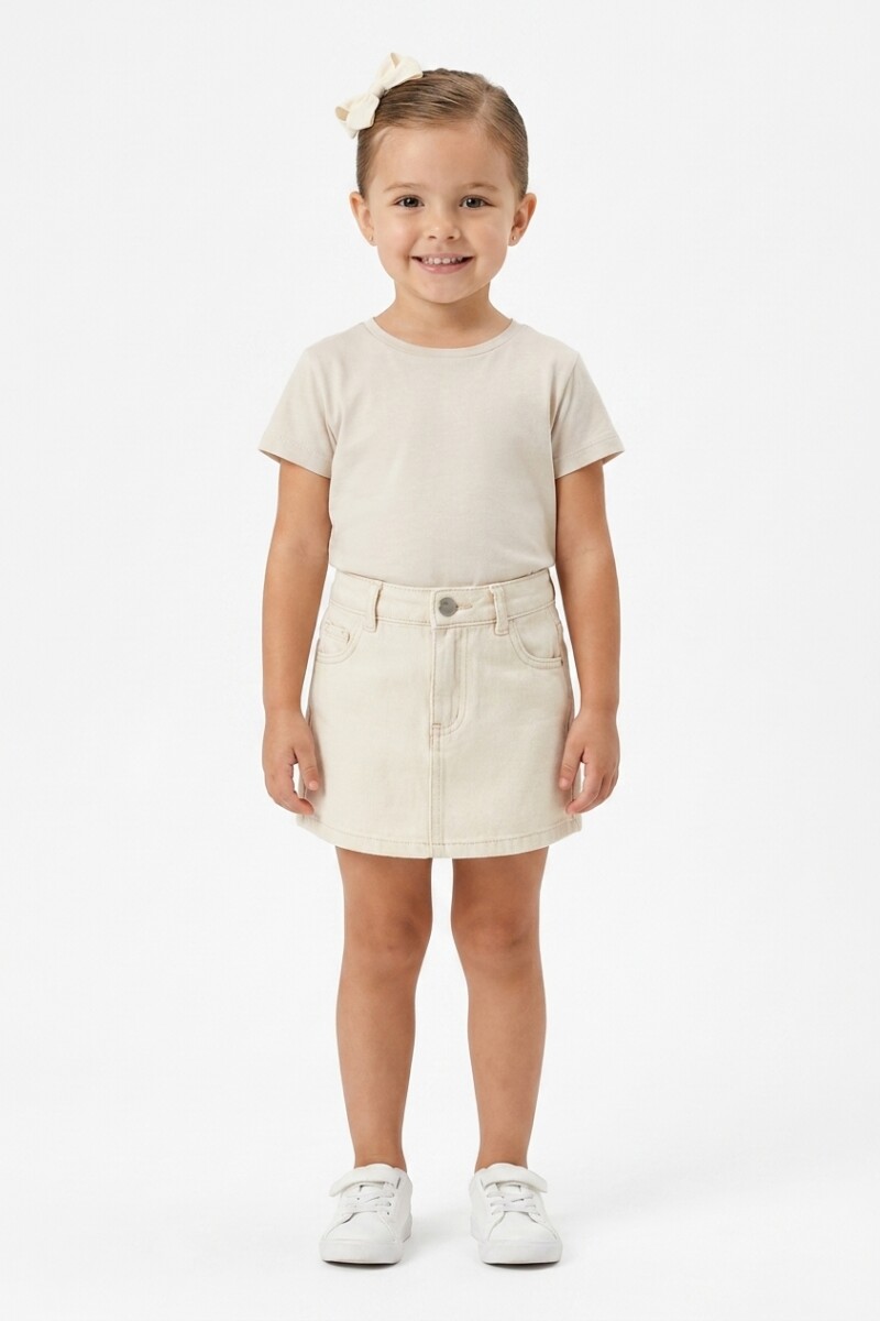 Short-pollera estilo denim CRUDO