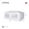 Gazebo estructural liviano con paredes 6x3 mts Blanco
