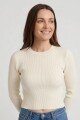Sweater tejido rib escote a la base CRUDO