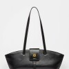 Cartera al hombro Paris en cuero liso Negro