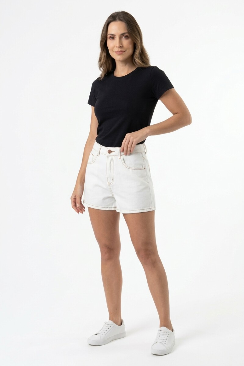Short denim basico BLANCO