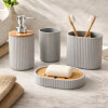 Elegante Kit De Accesorios Para Baño Gris
