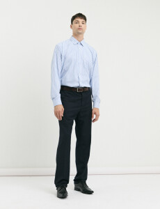 012626 CAMISA HARRINGTON LABEL Blanco/celeste