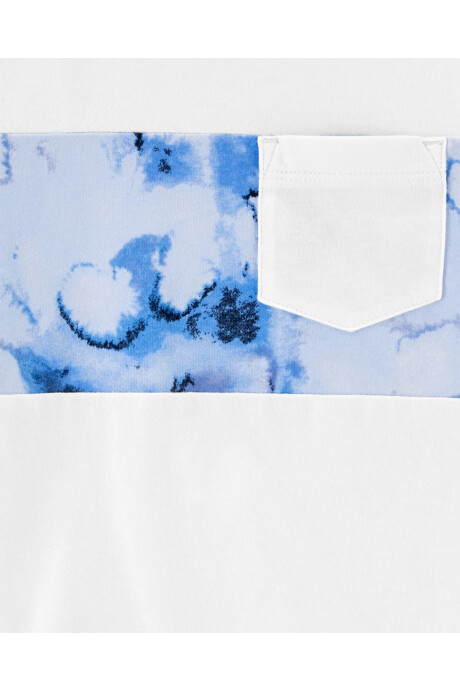 Remera de algodón con bolsillo y diseño tie-dye Sin color