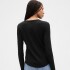 V-LS OPP WAFFLE TEE BLACK 1