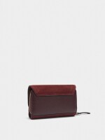 Cartera Detalles De Piel Con Solapa burdeos