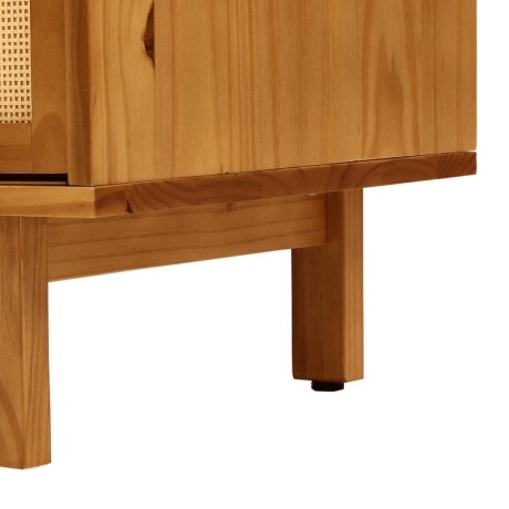 ARMARIO DE MADERA MACIZA CON 2 PUERTAS CORREDIZAS DE RATÁN Y ESTANTES ARMARIO DE MADERA MACIZA CON 2 PUERTAS CORREDIZAS DE RATÁN Y ESTANTES