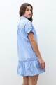 Vestido camisero rayado con volados celeste