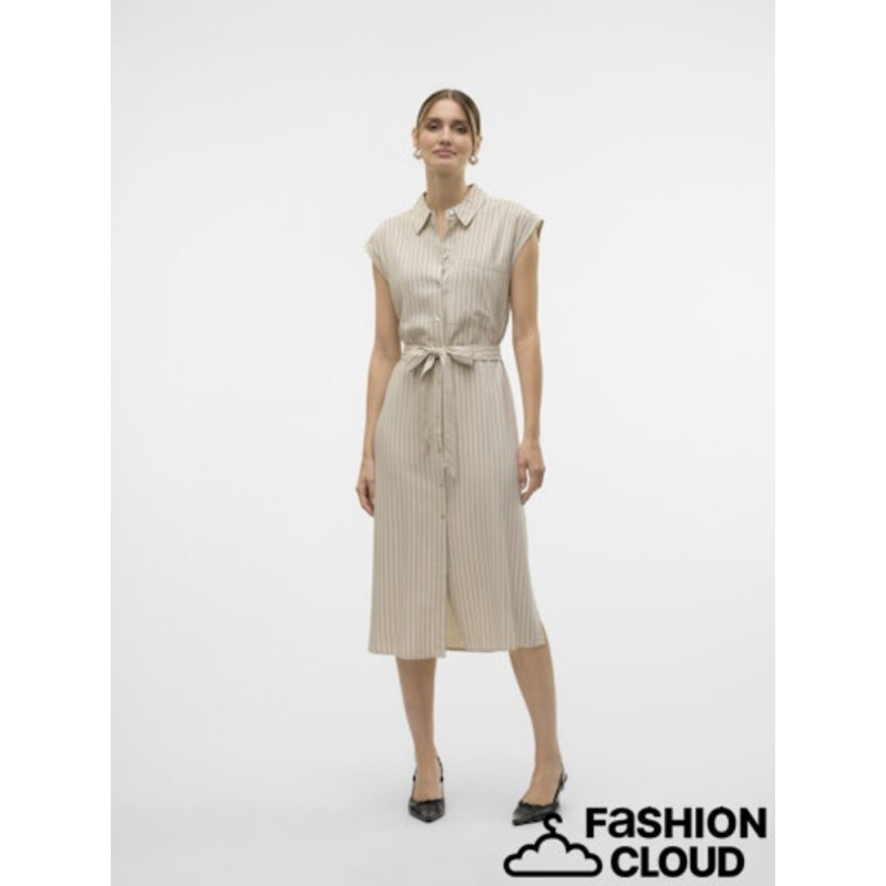VMMYMILO SL CALF SHIRT DRESS WVN GA Silver Lining