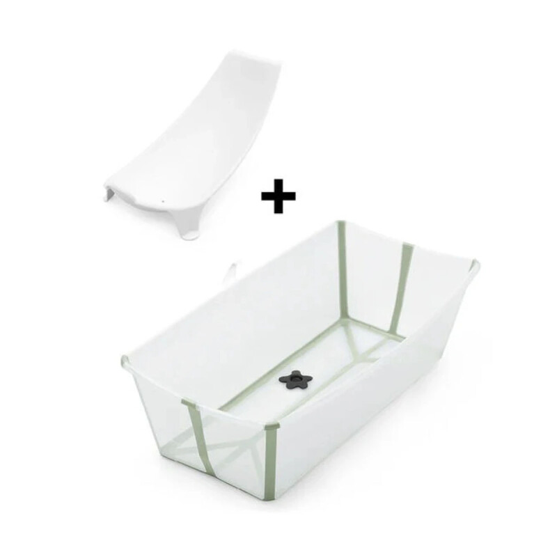 Baño Plegable Flexi Bath Transparente / Verde + Soporte Cuchara Stokke Baño Plegable Flexi Bath Transparente / Verde + Soporte Cuchara Stokke