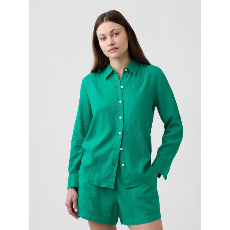 V-LINEN EASY SHIRT DELUXE GREEN